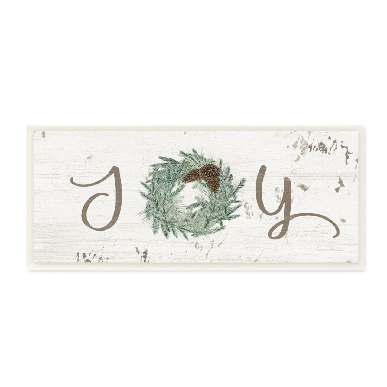 Stupell Industries Country Inspired Joy Wreath Wall Plaque Art